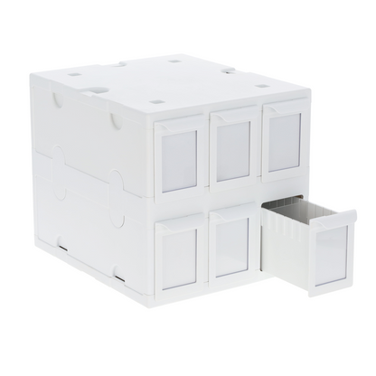 6 Drawer Card Catalog - White