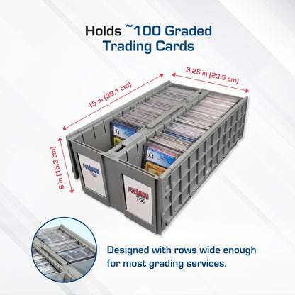 Graded Card Bin - 2 Row - Gray