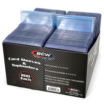 200 Count Card Sleeve and 200 Toploader Combo Pack