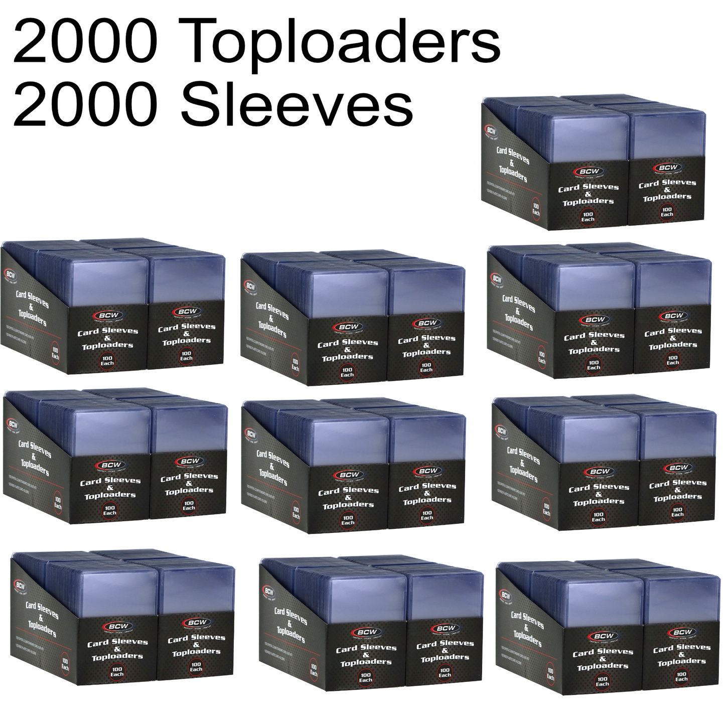 2000 Count Card Sleeve and 2000 Toploader Combo Pack