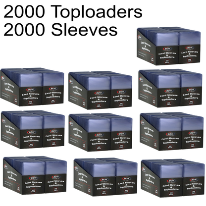 2000 Count Card Sleeve and 2000 Toploader Combo Pack
