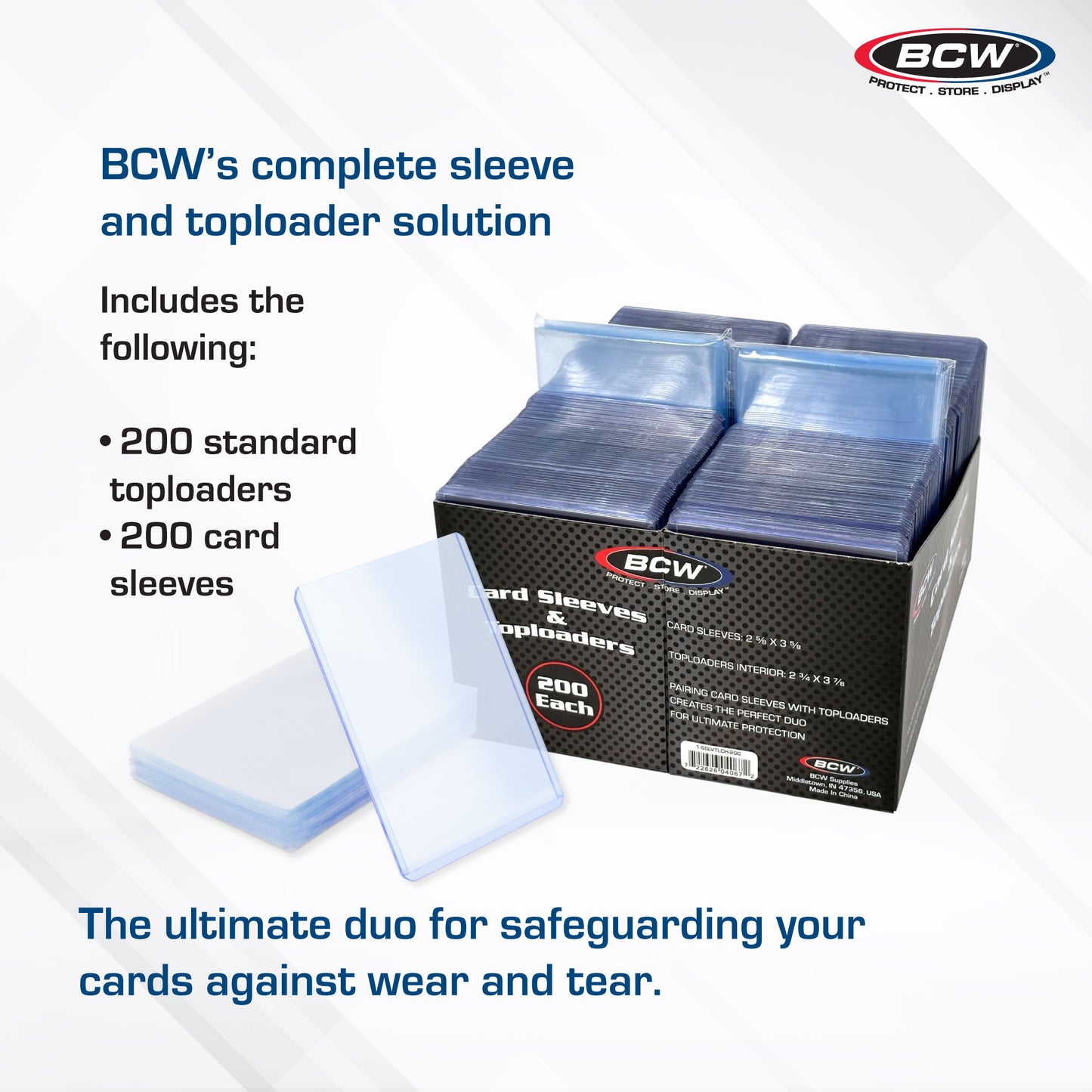 200 Count Card Sleeve and 200 Toploader Combo Pack