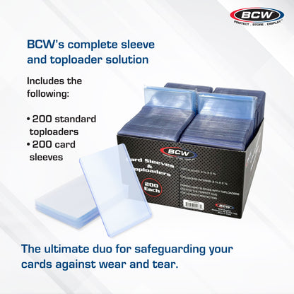 200 Count Card Sleeve and 200 Toploader Combo Pack