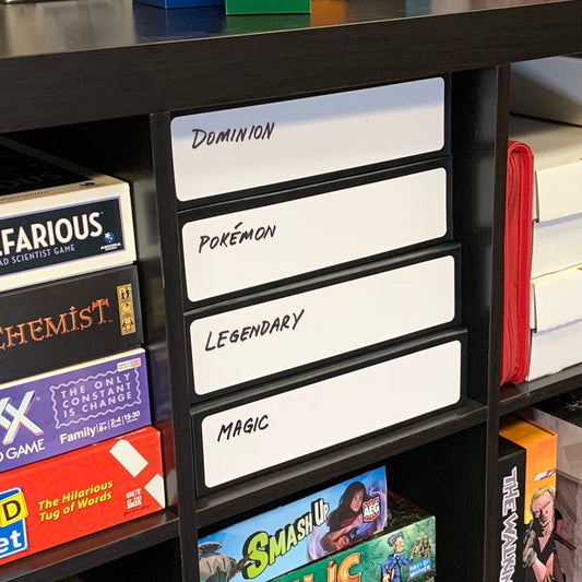 Card Game Box - 3 Row - Black with White