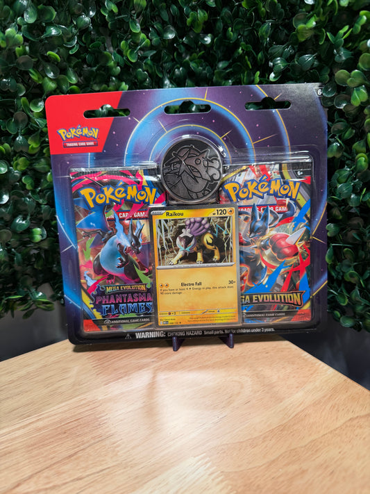 Pokémon TCG: Raikou Card, Coin & 2 Booster Packs